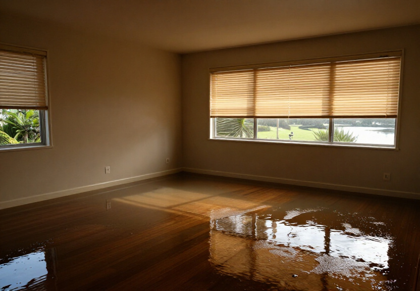 Water-damaged commercial office in Miller before drying